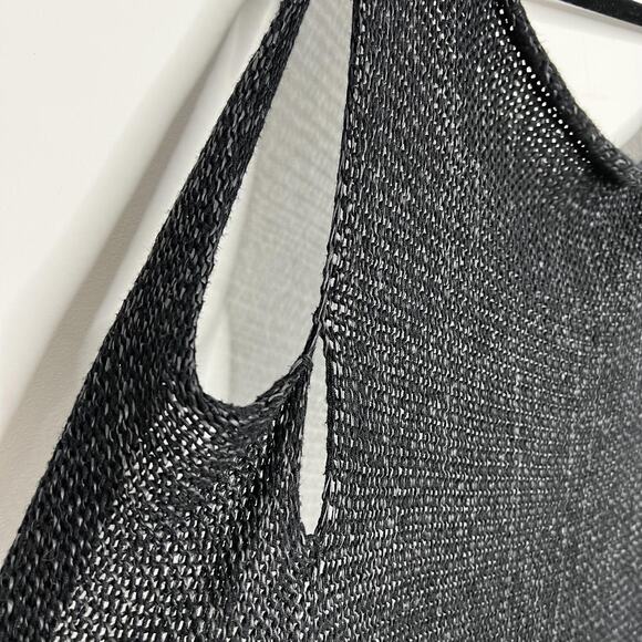 Skif Happy Circle Sweater‎ Womens One Size Black Raffia Cotton Open Knit Tunic - Picture 9 of 9